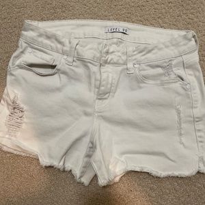 White cut off jean shorts